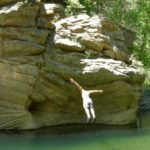 Cliff jumping south of Cave Springs Campground