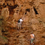 The ladders heading up and out of the Mooney Falls area | Camp Arizona